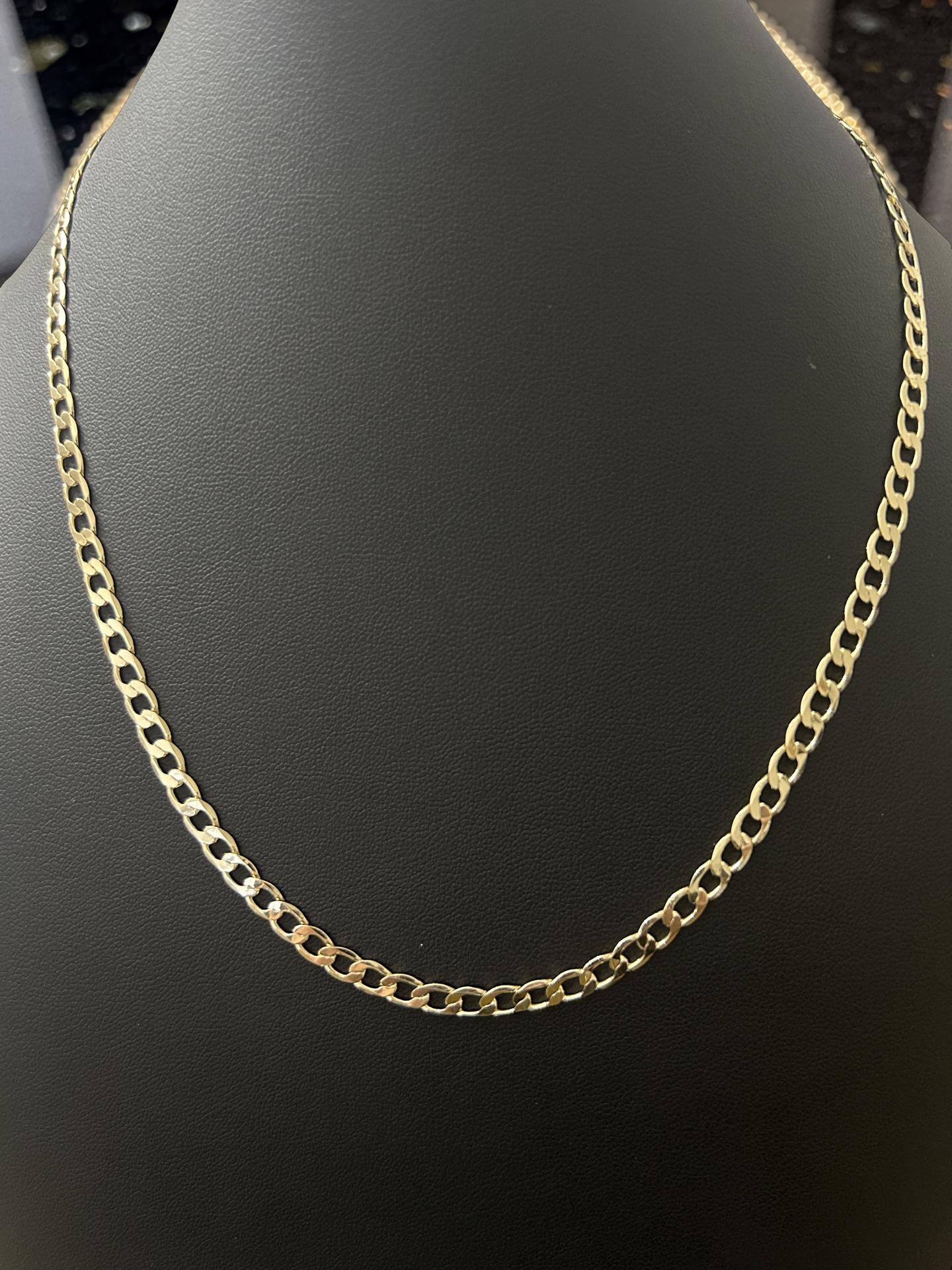 20” 4mm 14K Gold Filled Curb Cuban Chain – Classic Flat Link Necklace