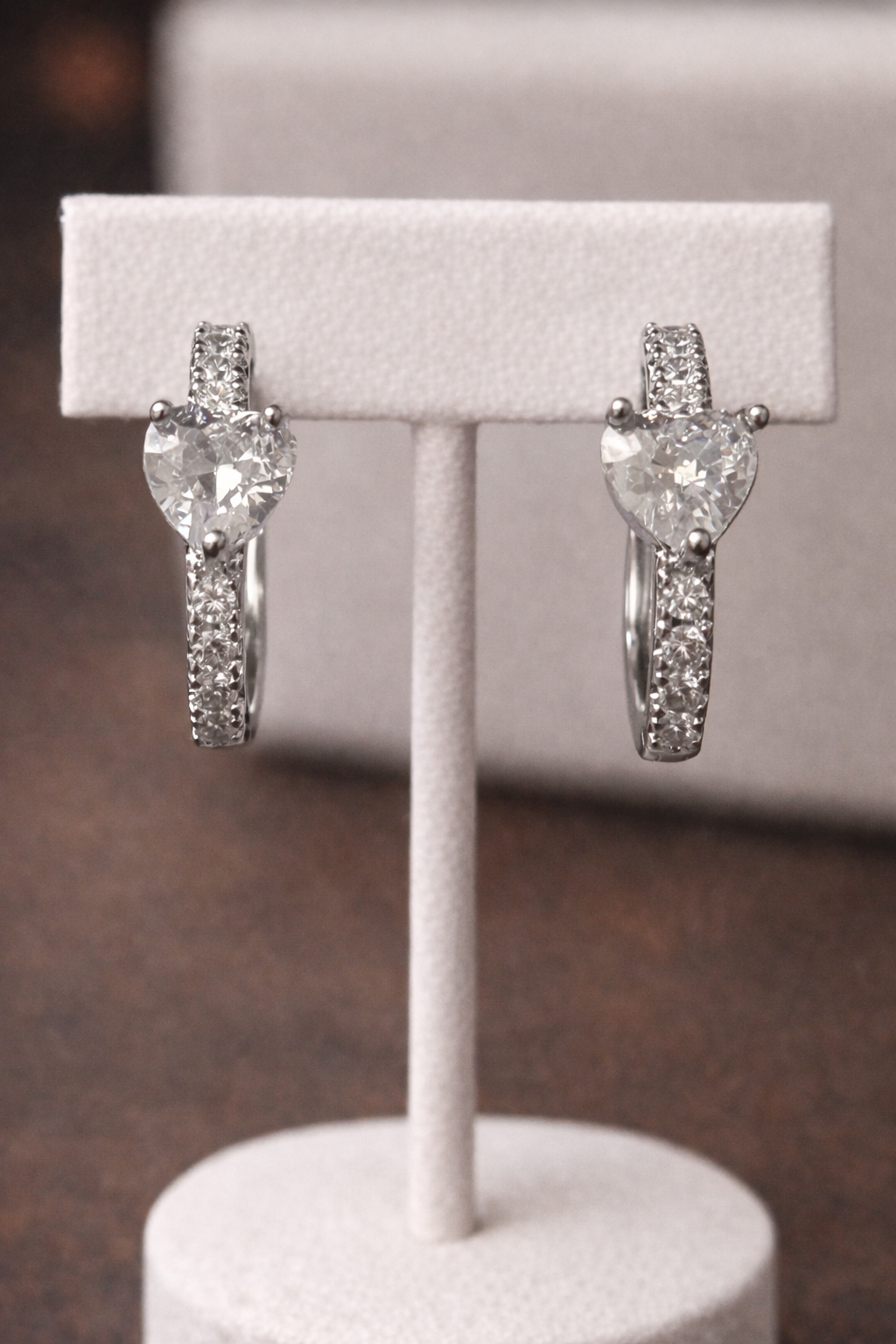 14K White Gold Filled Heart-Cut VVS CZ Hoop Earrings – Iced Out Sparkle