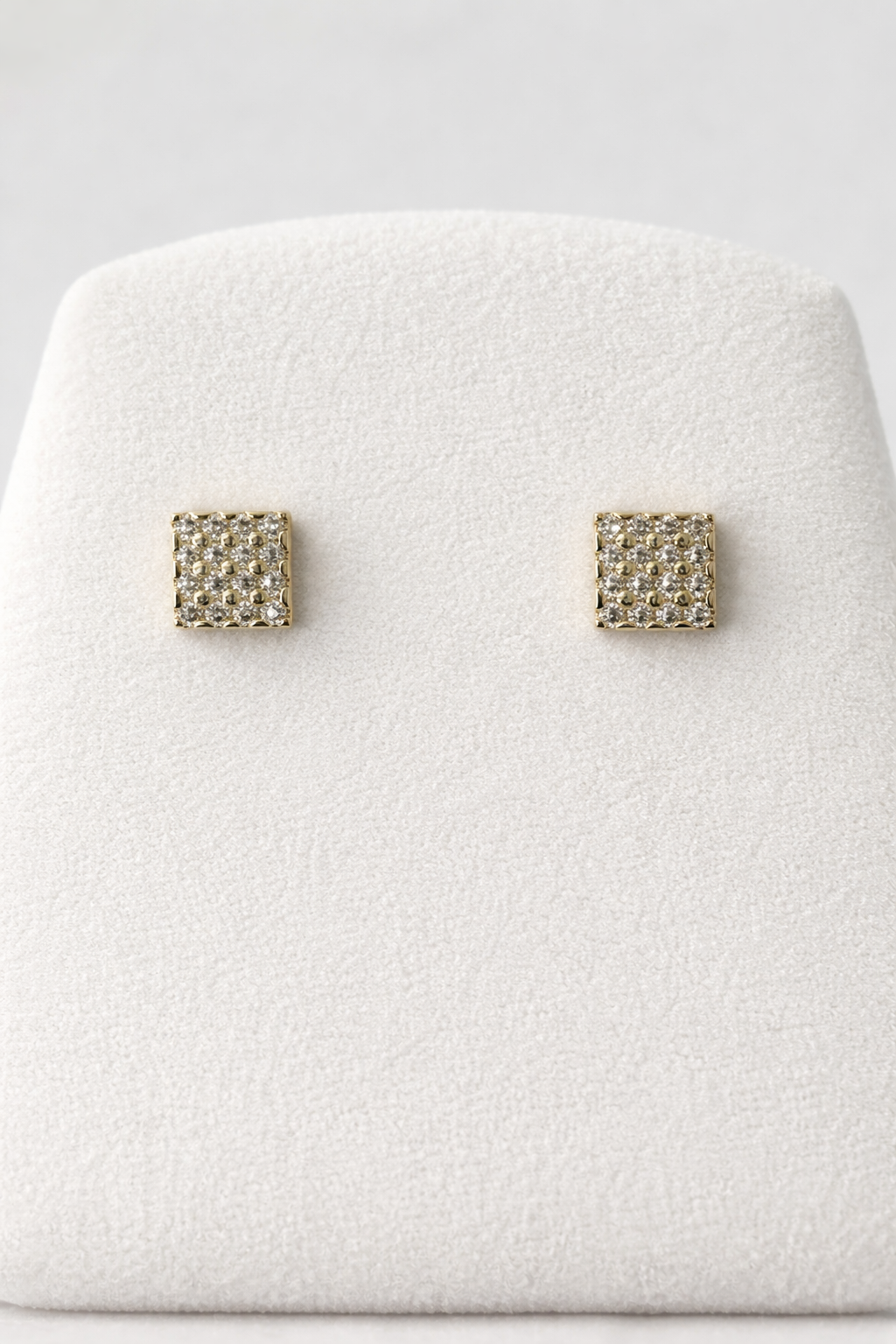 14K Gold Filled 6MM Square VVS CZ Stud Earrings – Push Back