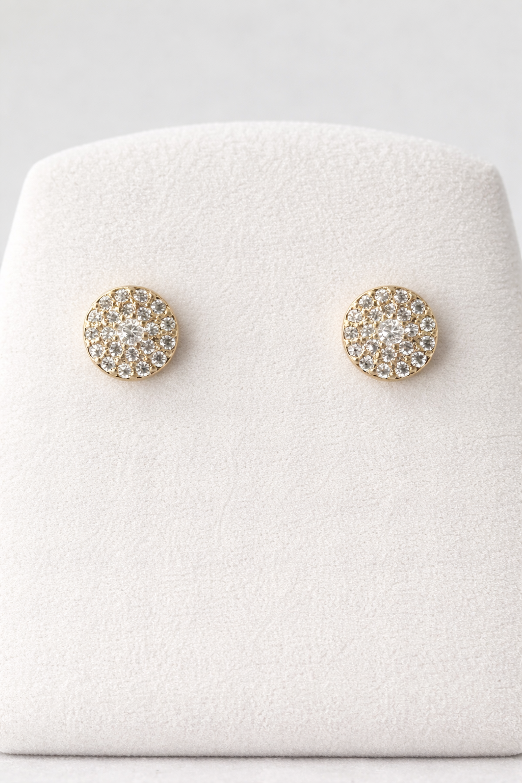 14K Gold Filled VVS CZ Circle Stud Earrings – Push Back
