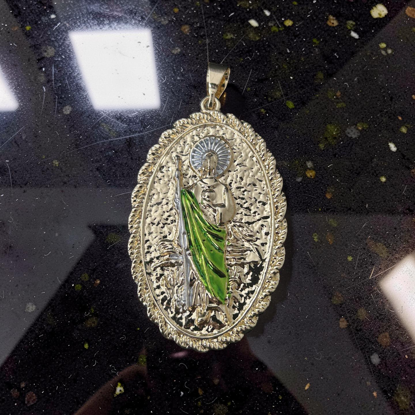 Double-Sided 14K Gold Filled Religious Pendant – Virgin Mary & Sacred Saint Medallion Charm