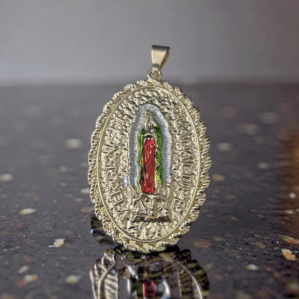 Double-Sided 14K Gold Filled Religious Pendant – Virgin Mary & Sacred Saint Medallion Charm
