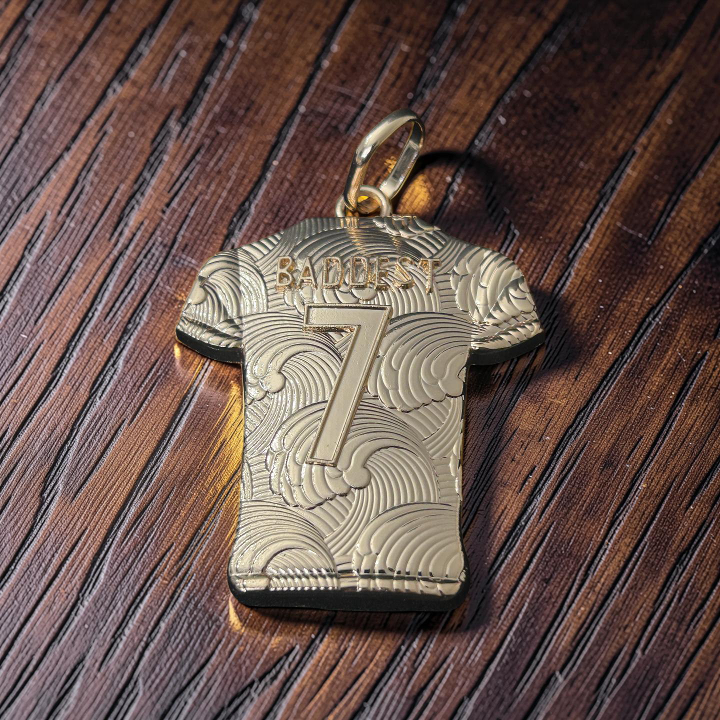18K Gold Over Stainless Steel Soccer Jersey Pendant – Custom Number Sports Charm