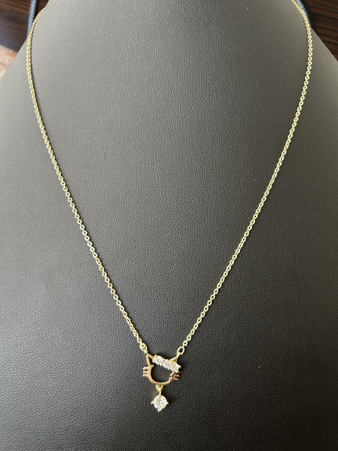 14K Gold Filled Hello Kitty Pendant Necklace – VVS CZ | 16-18in Adjustable Chain