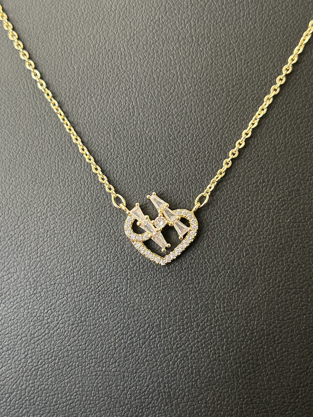 14K Gold Filled VVS CZ Heart Necklace – Adjustable 16-18in Dainty Chain