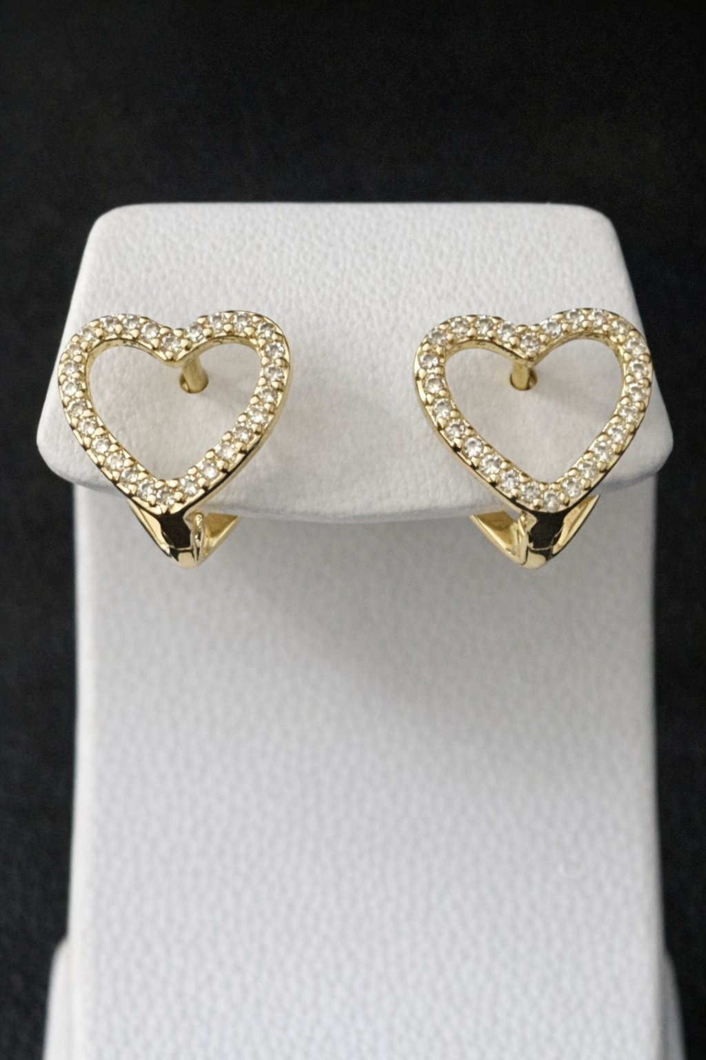 14K Gold Filled Open Heart CZ Hoop Earrings – Sparkling Love Design