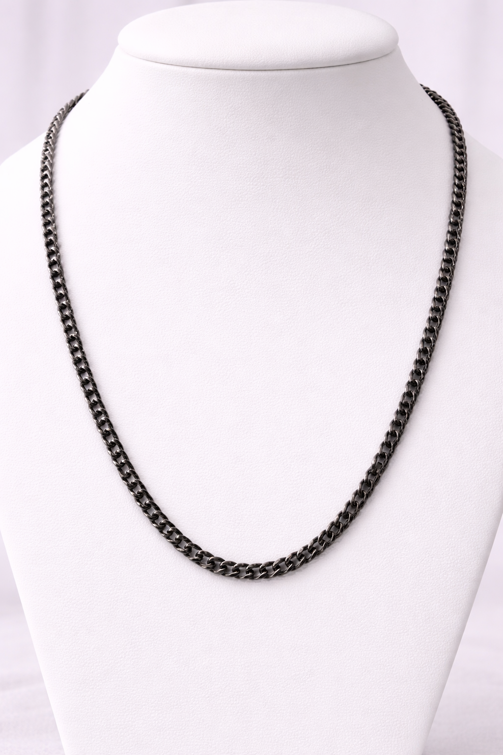 24” Black Stainless Steel 5mm Cuban Link Chain