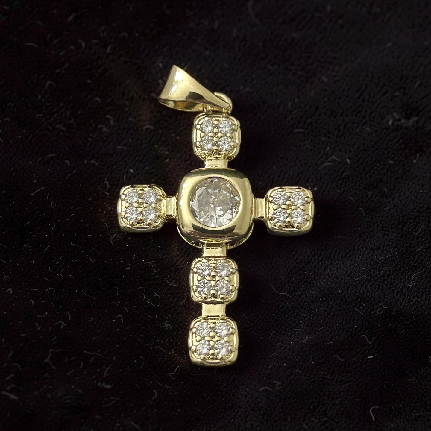 14K Gold Filled VVS CZ Cross Pendant
