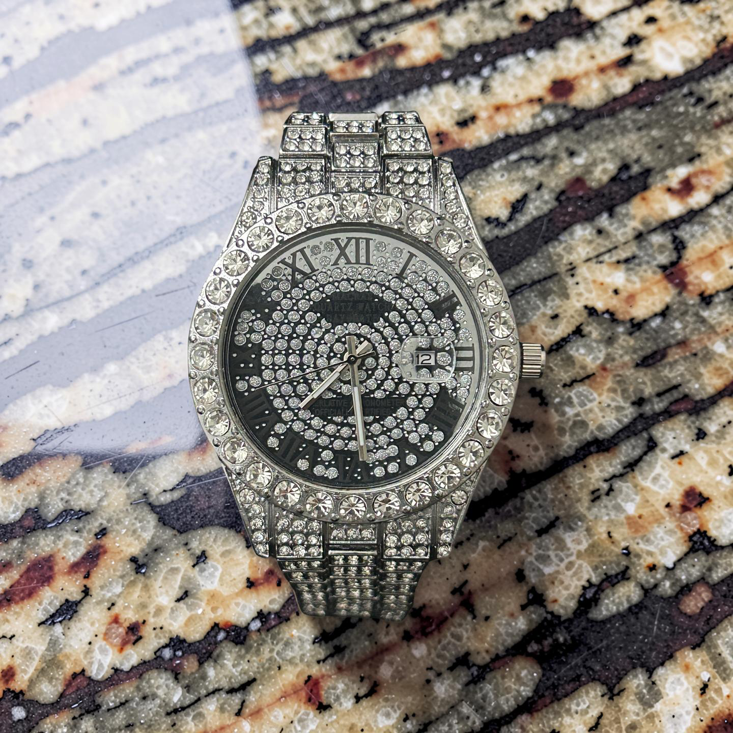 💎 Iced Out VVS CZ Watch – 43MM (Stainless Steel)