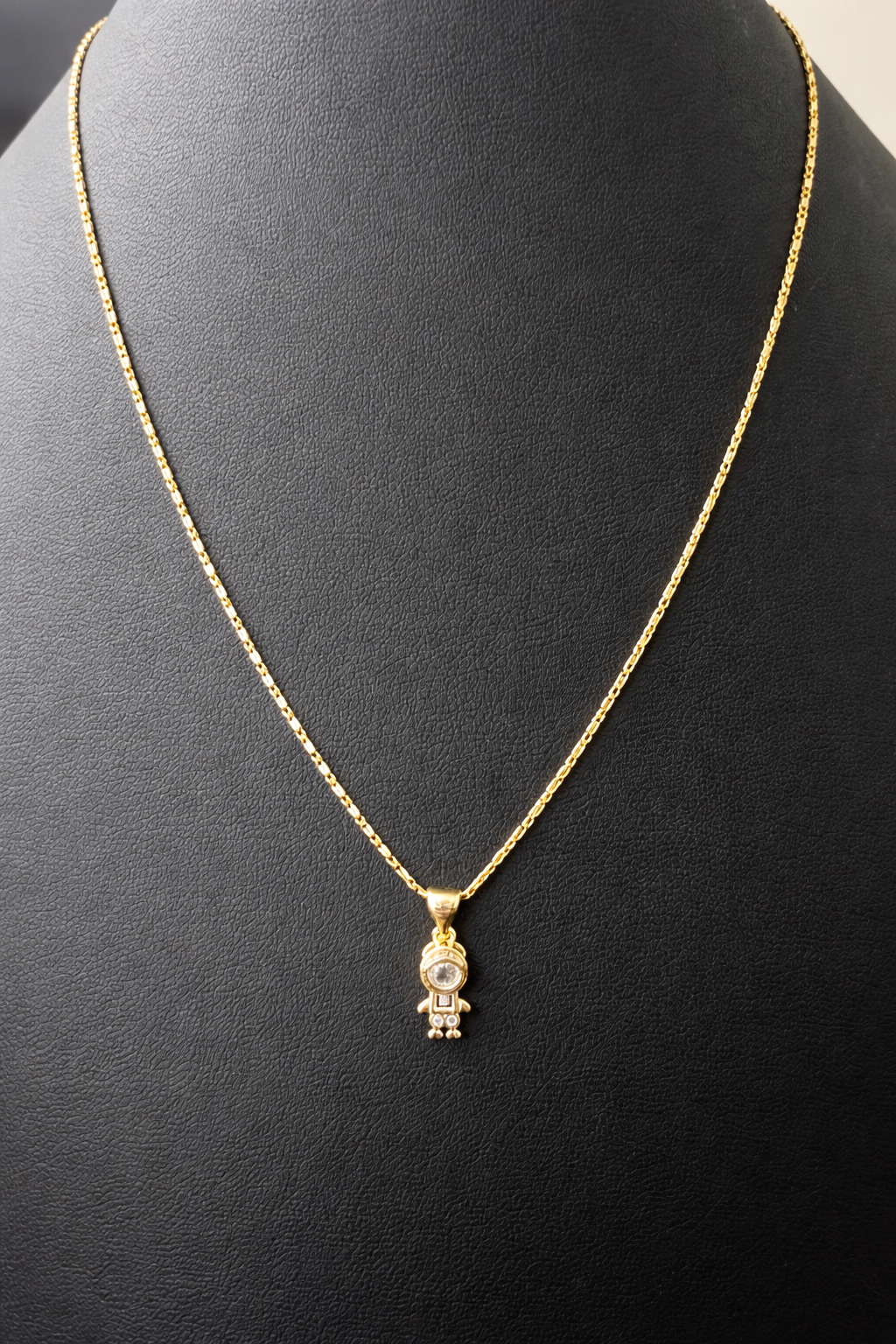 18” 1.5mm 14K Gold Filled Valentino Chain w/ VVS CZ Boy Pendant – Minimal Luxury Set