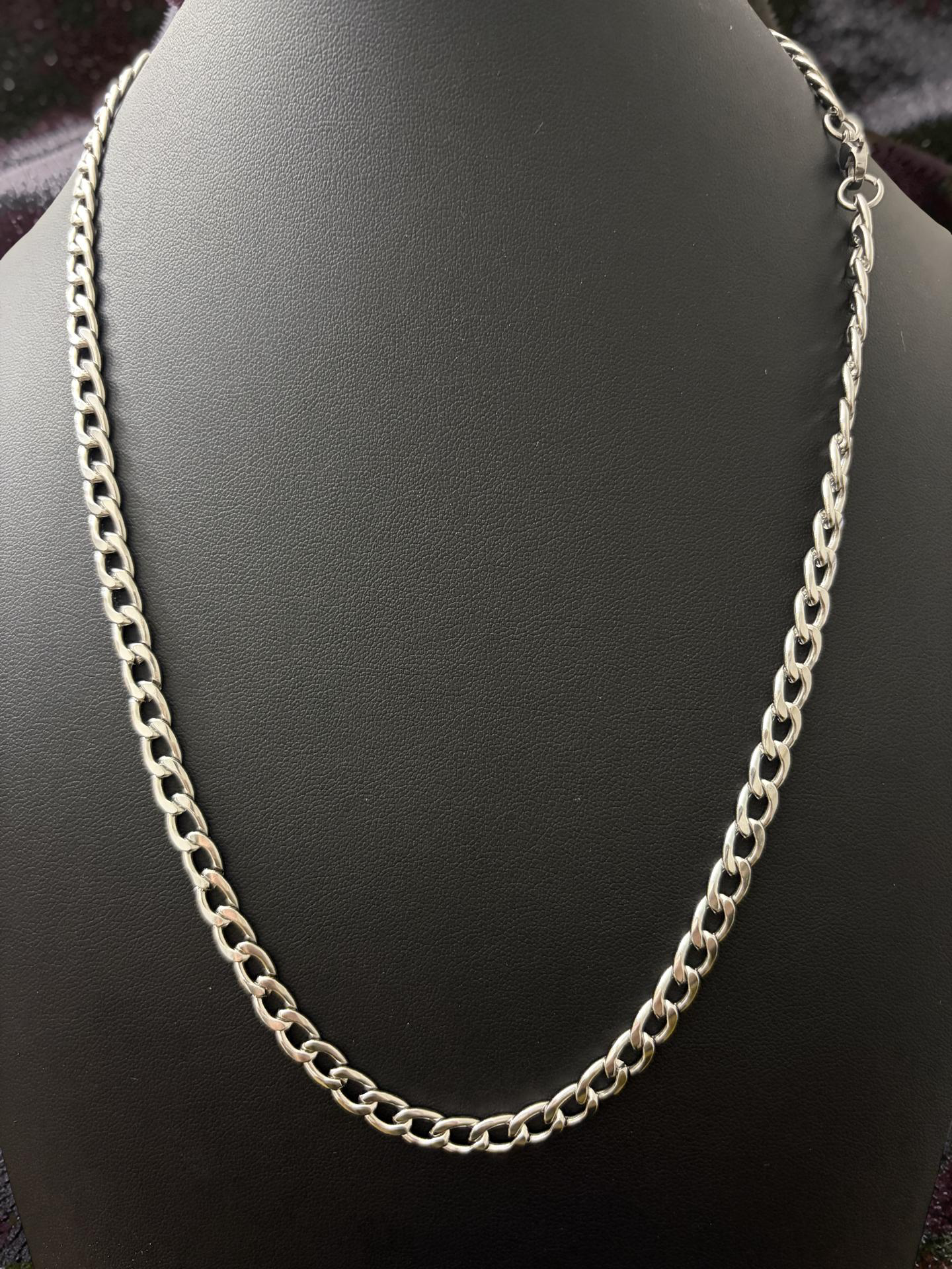 22” 6mm Stainless Steel Cuban Link Chain