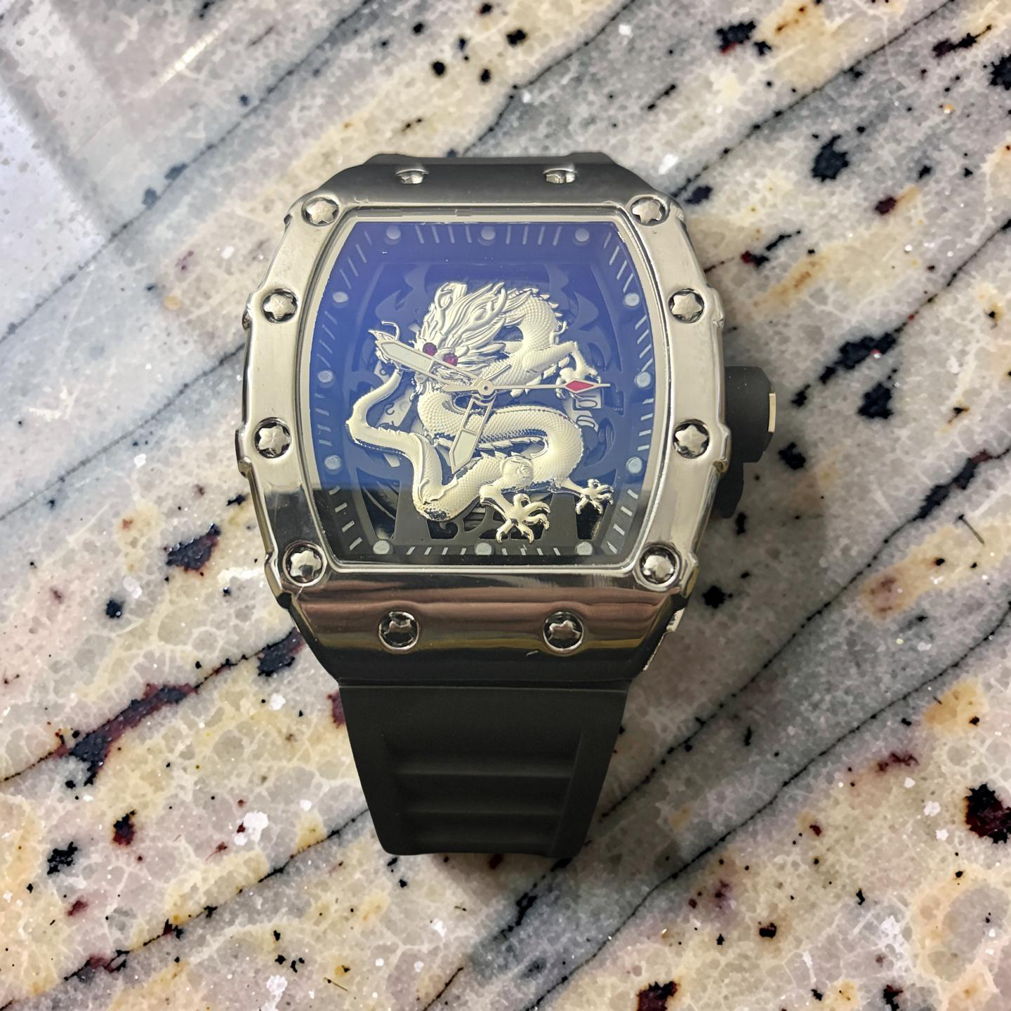 🐉 42MM Stainless Steel Dragon RM Style Watch
Bold. Powerful. Unstoppable.