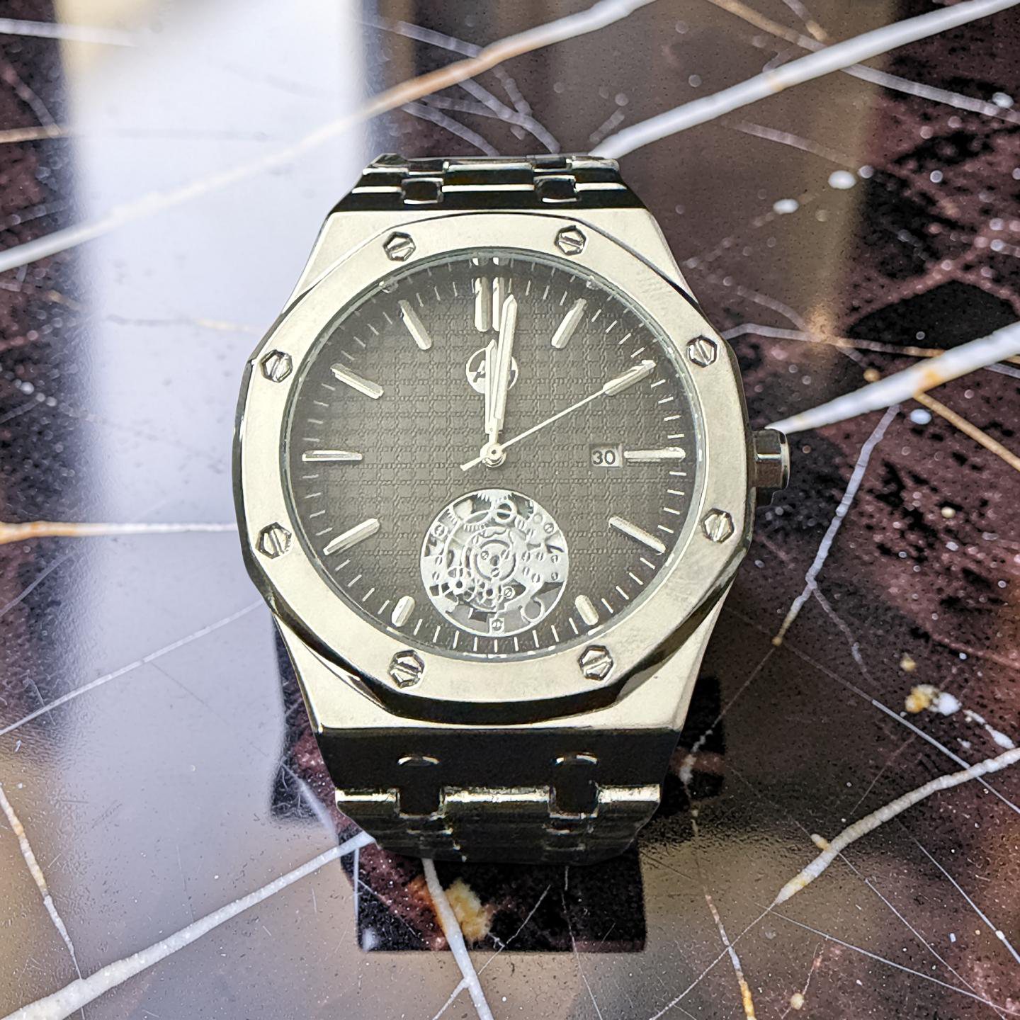 🖤 43MM Stainless Steel Black Dial AP Style Watch
Timeless. Clean. Straight luxury.