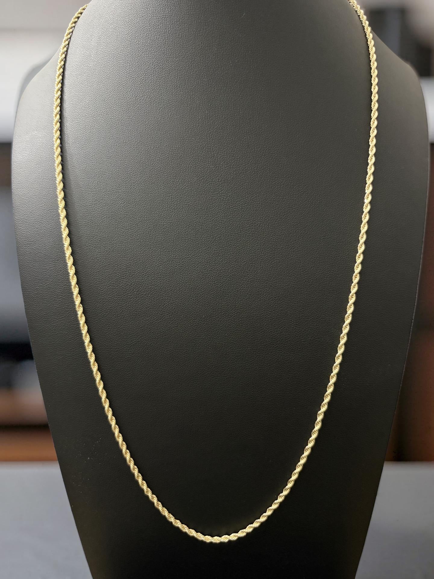 14k Gold Filled in Brass 26in 2.5mm Rope Chain