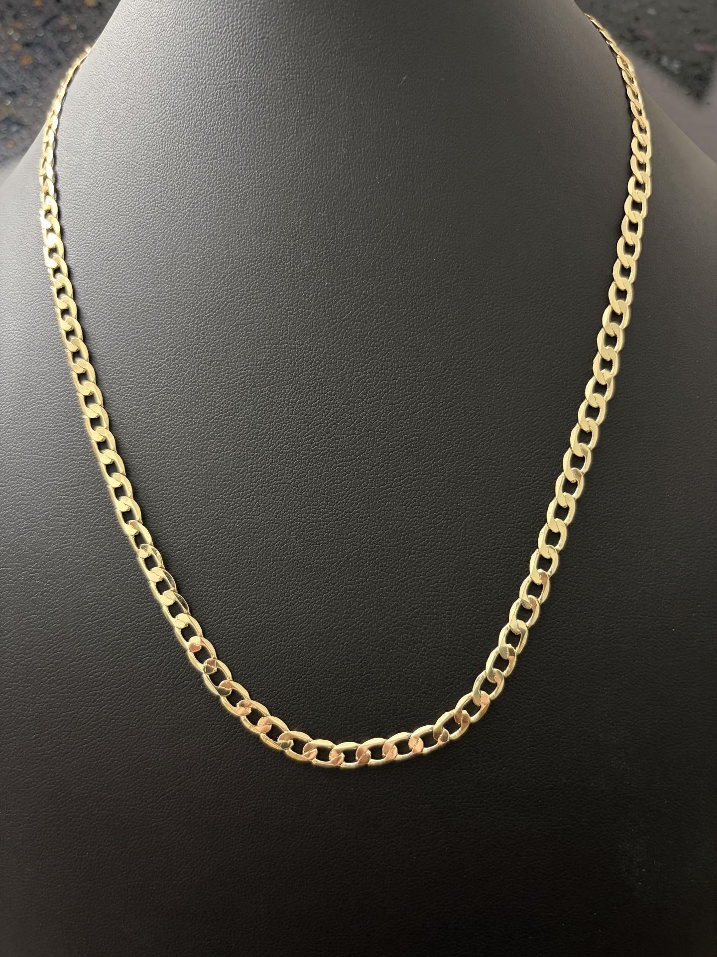 14k Gold Filled in Brass 20in 4.5mm Cuban Chain