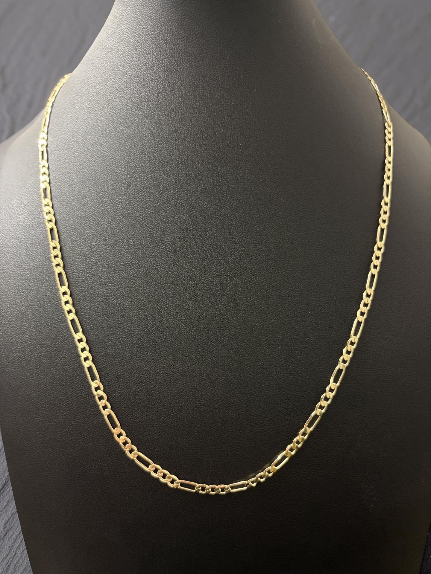 14k Gold Filled in Brass 22in 3.5mm Figaro Chain