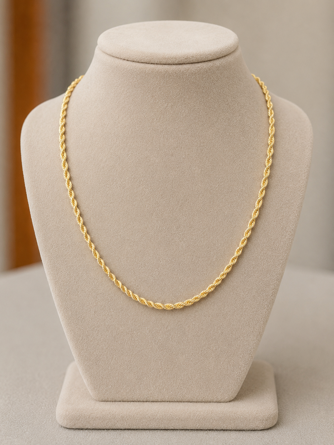 14k Gold Filled in Brass 18in 2.5mm Rope Chain