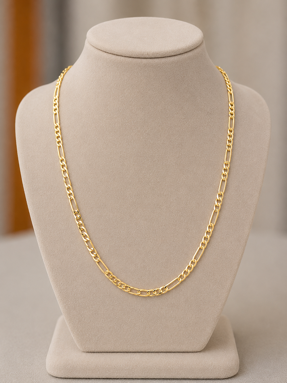 14k Gold Filled in Brass 22in 3.5mm Figaro Chain