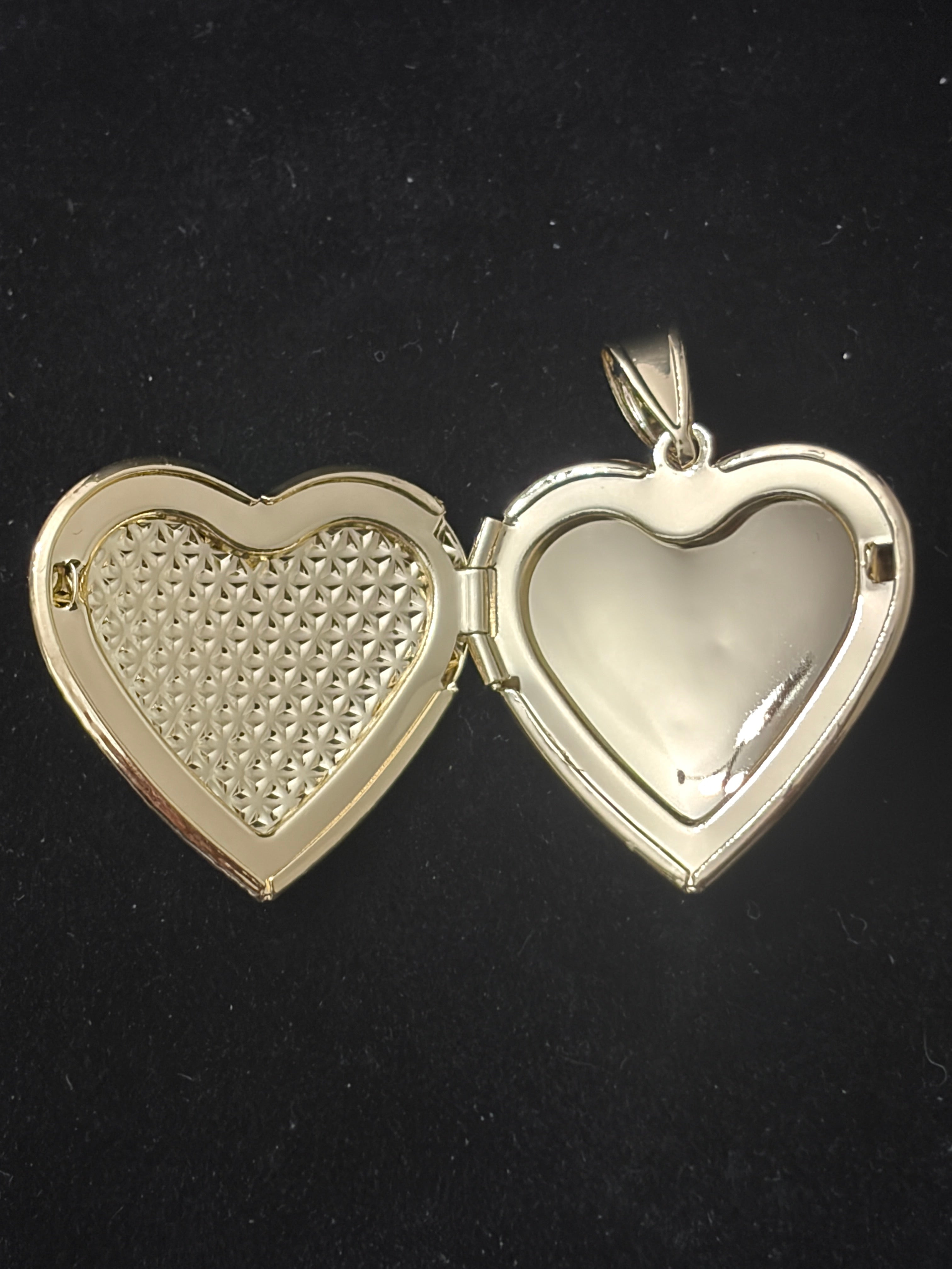 14k Gold Filled in Brass Heart Locket Pendant