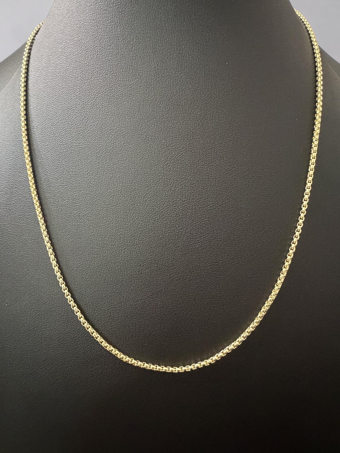 14k Gold Filled in Brass 20in 2mm Box Chain