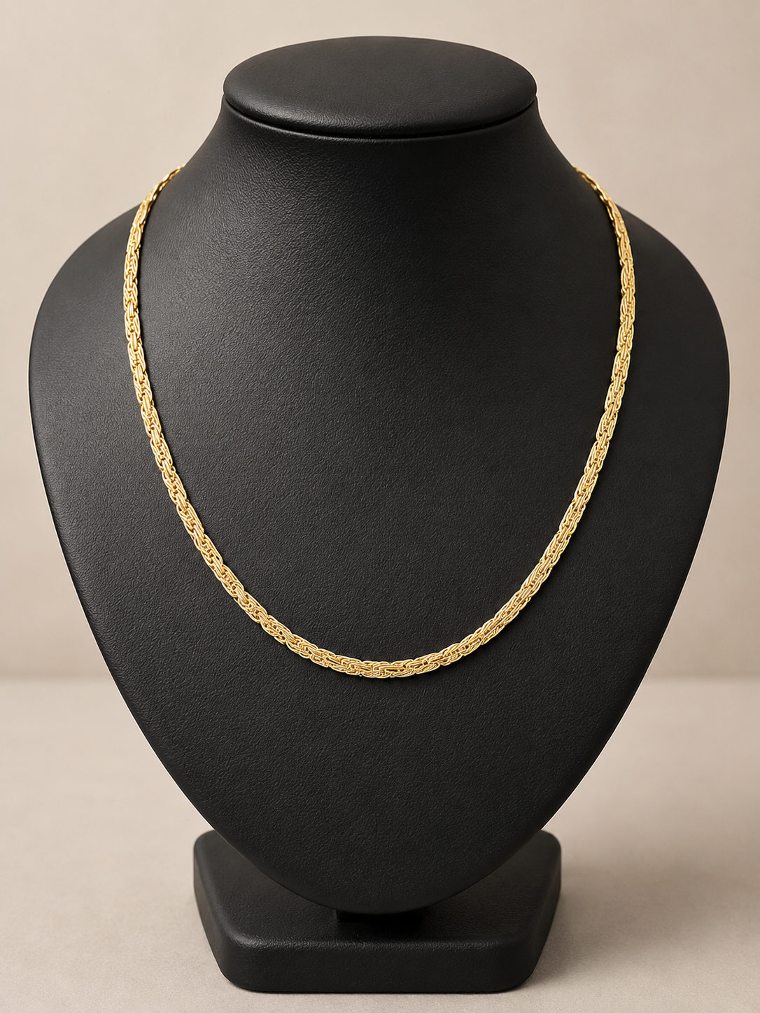 14k Gold Filled in Brass 18in 3mm Woven Byzantine Chain