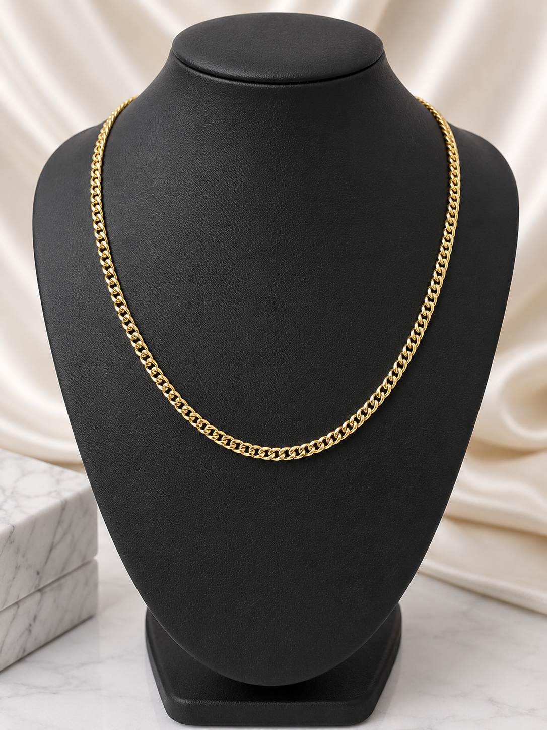 18” 3.5mm Cuban Chain – 14K Gold Filled Over Brass Miami Cuban Necklace