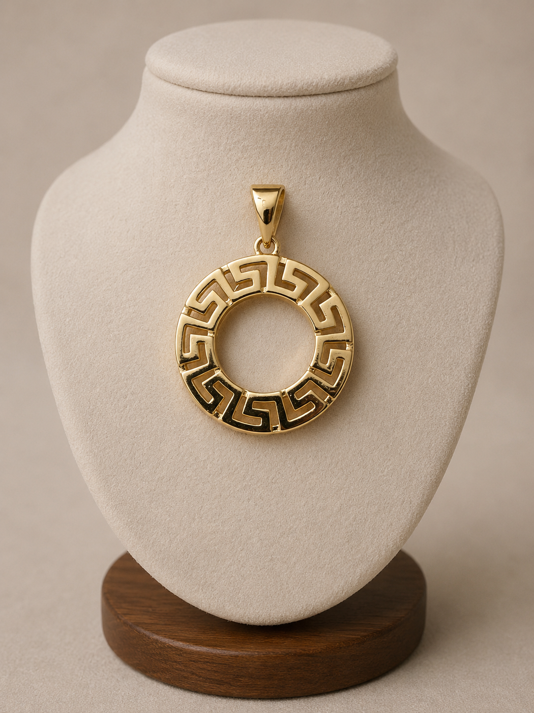 14k Gold Filled in Brass Greek Key Pendant