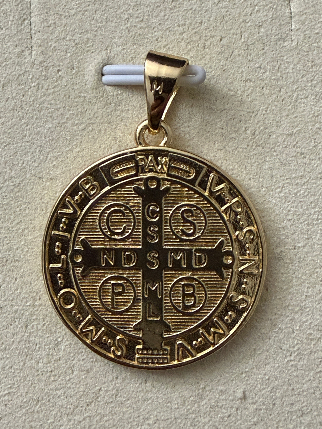14k Gold Filled in Brass Double Sided Saint Benedict Pendant