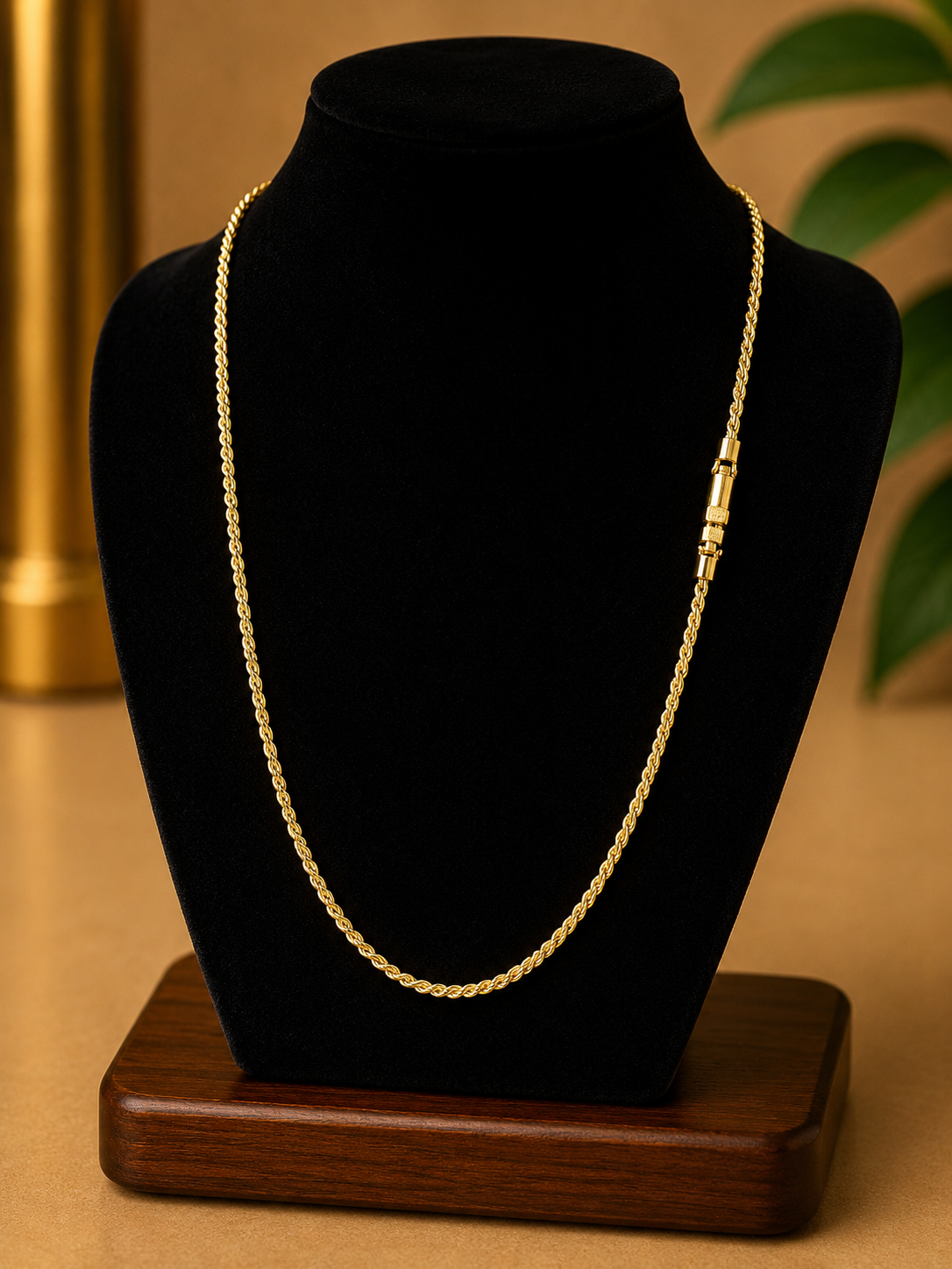 24in 2.5mm Braided Wheat Chain – 14k Gold Filled in Brass