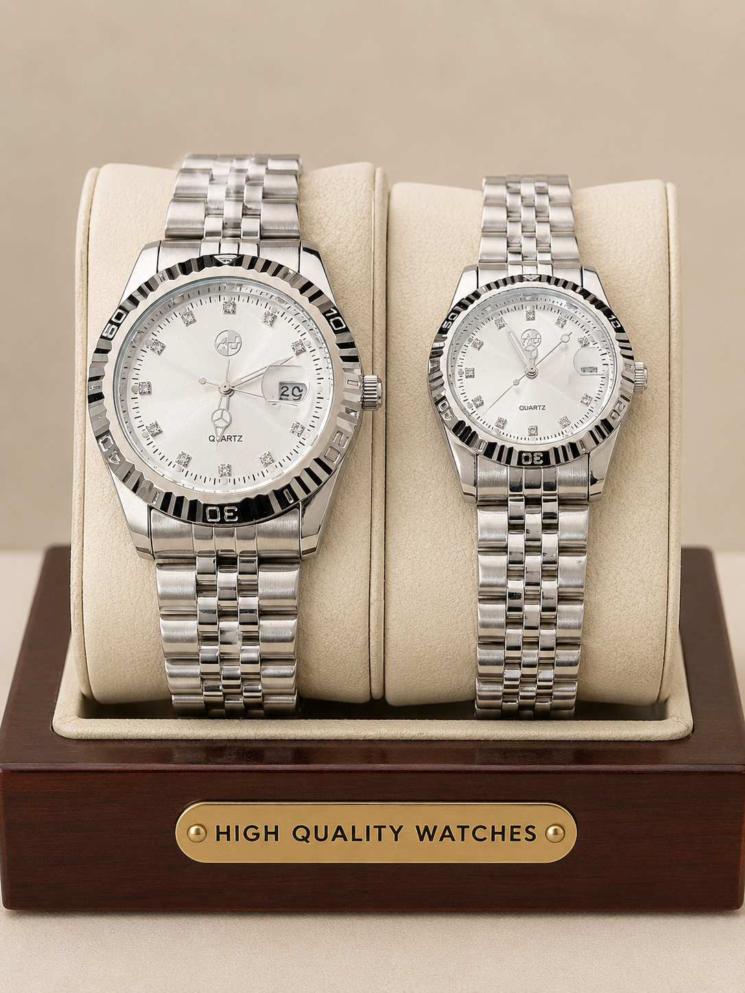Stainless Steel His & Her Watch Set