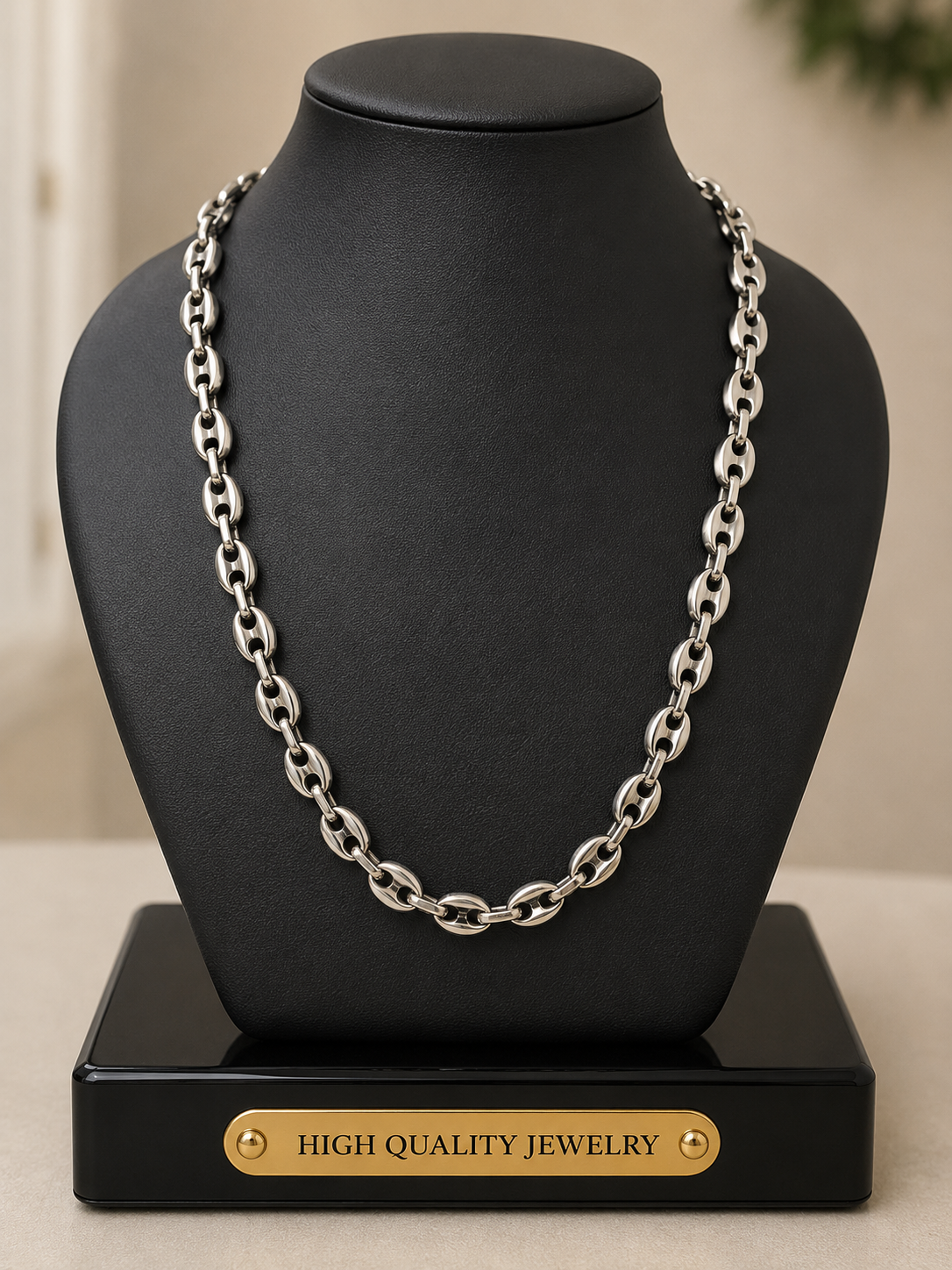 24in Stainless Steel Bubble Gucci Link 8mm Chain