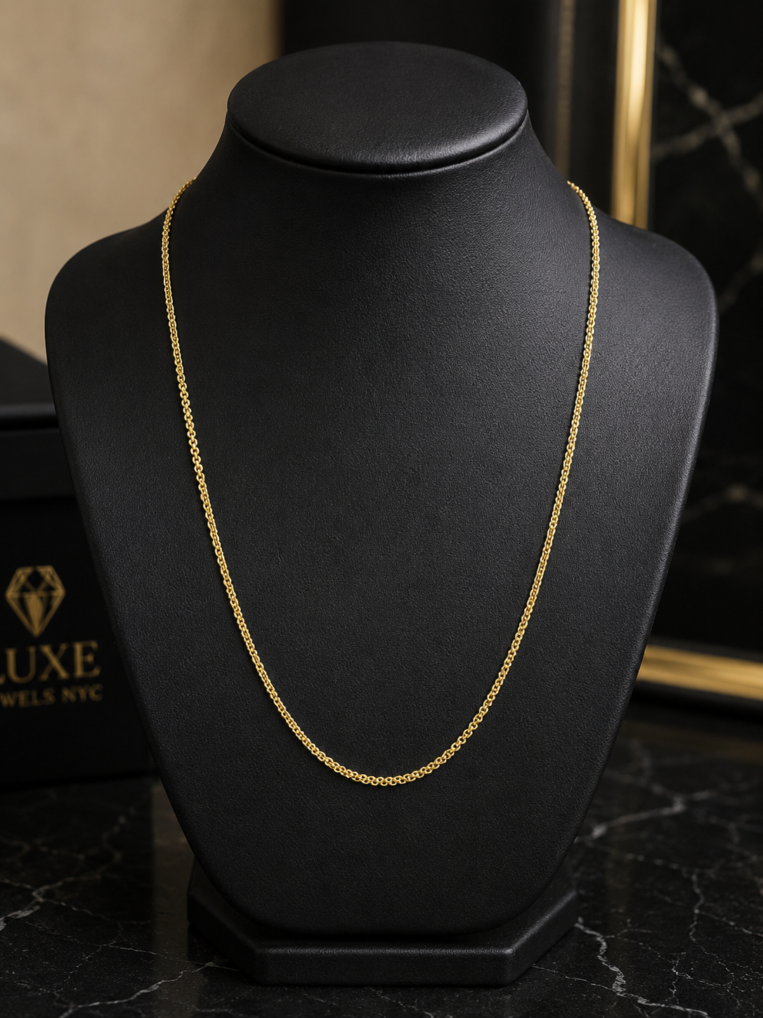 14k Gold Filled in Brass 24in 2.5mm Braided Chain