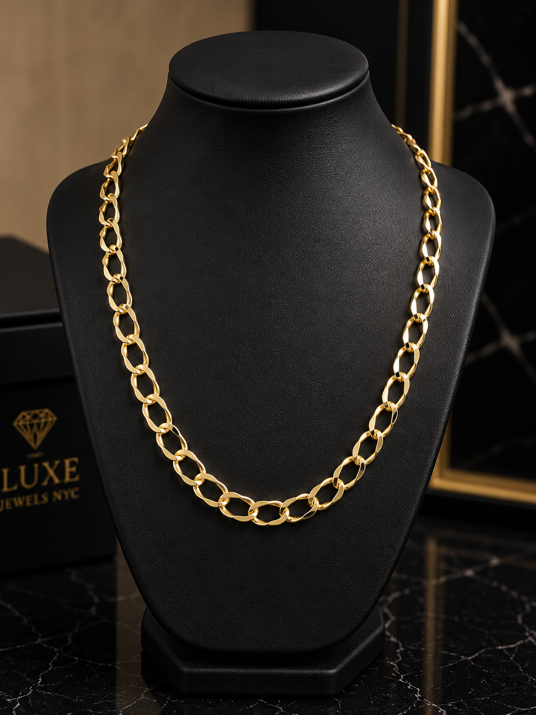 14k Gold Filled in Brass 8.5mm Adjustable 16-18in Chain