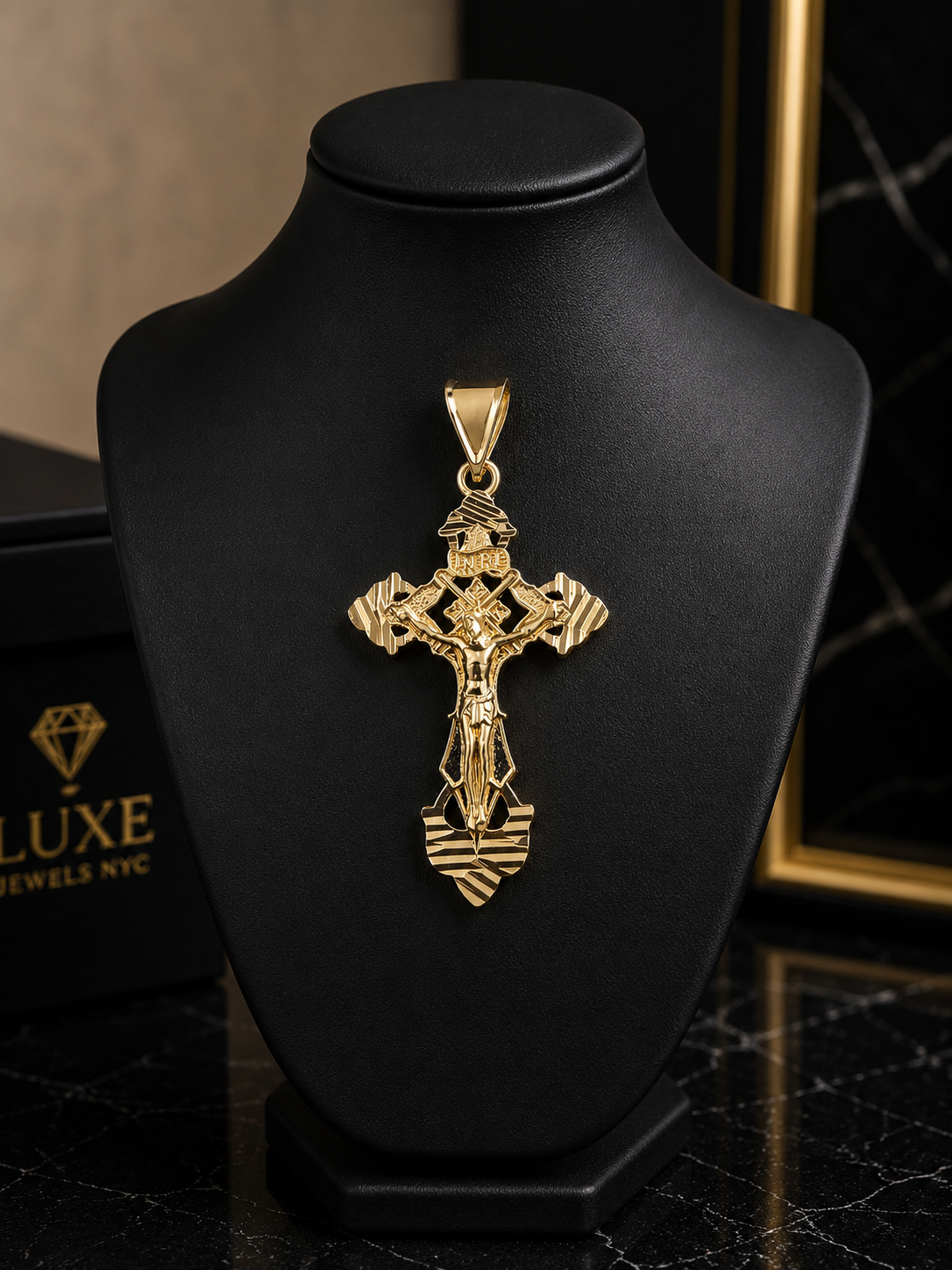 14k Gold Filled in Brass Cross Pendant