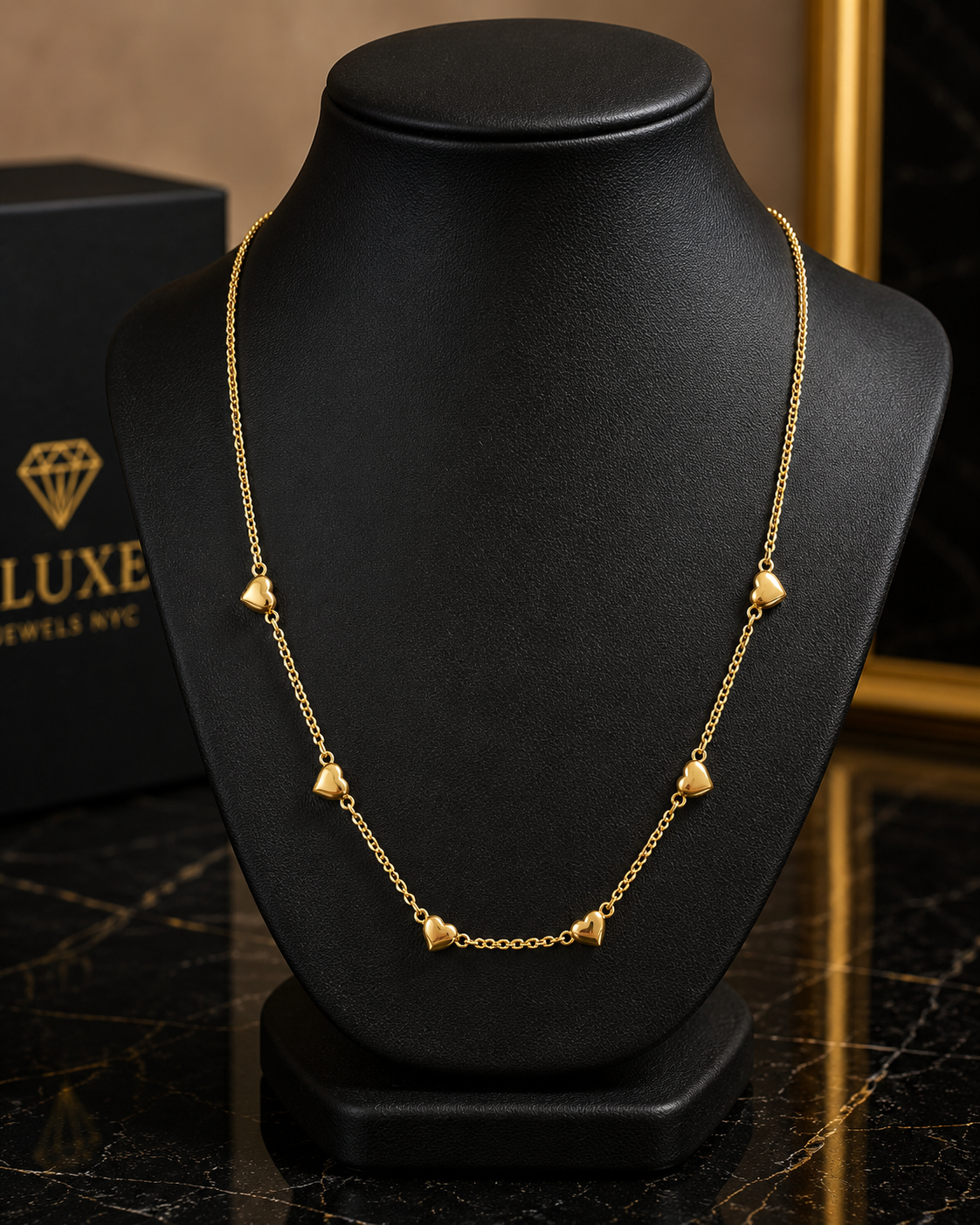 14k Gold Filled in Brass 16-18in Adjustable Heart Necklace