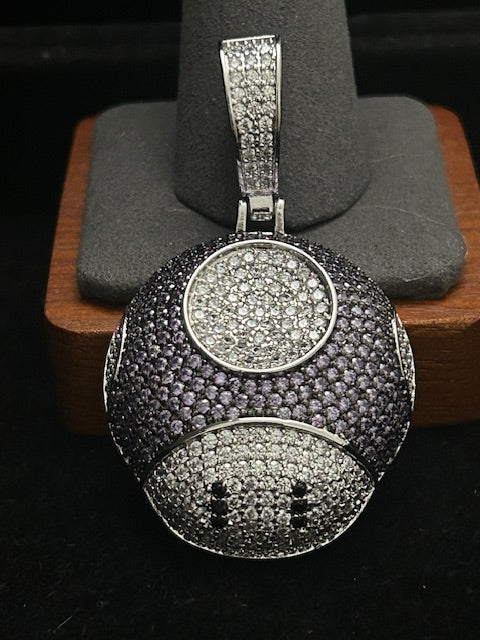 P11 - 14k White Gold/Purple Mario Mushroom