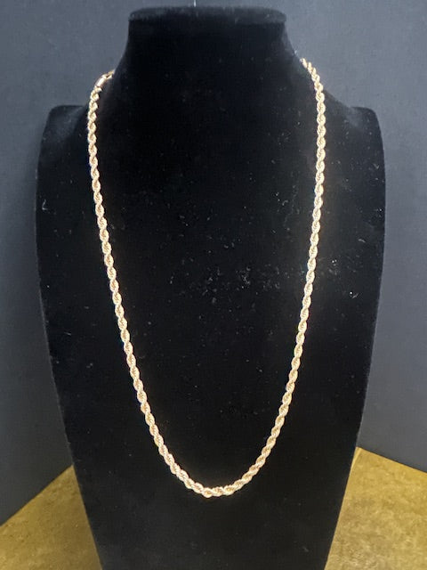 14k Gold 4mm Rope 24 inch