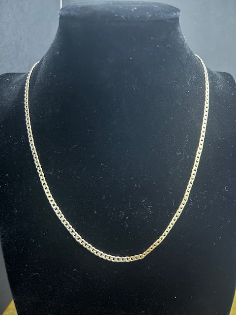 C26- 14k Gold Diamond Cut Cuban 18 inch 3mm