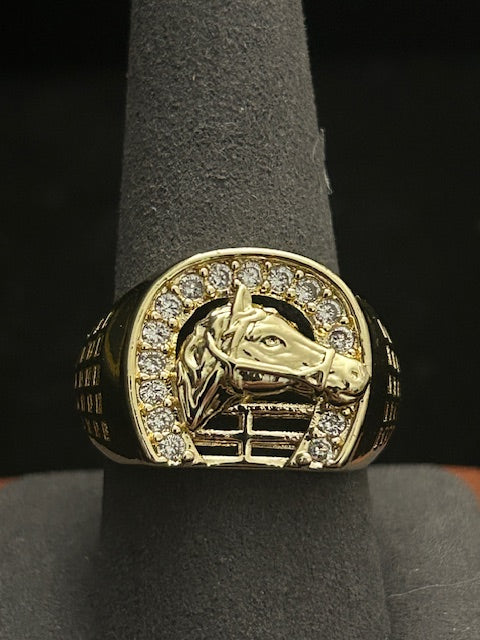 14k Men's Horse Head/Horseshoe Size 10