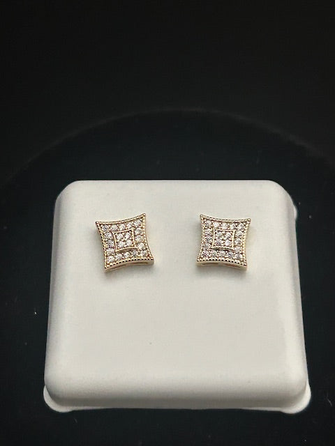 E2 - 14k Gold Square Studs