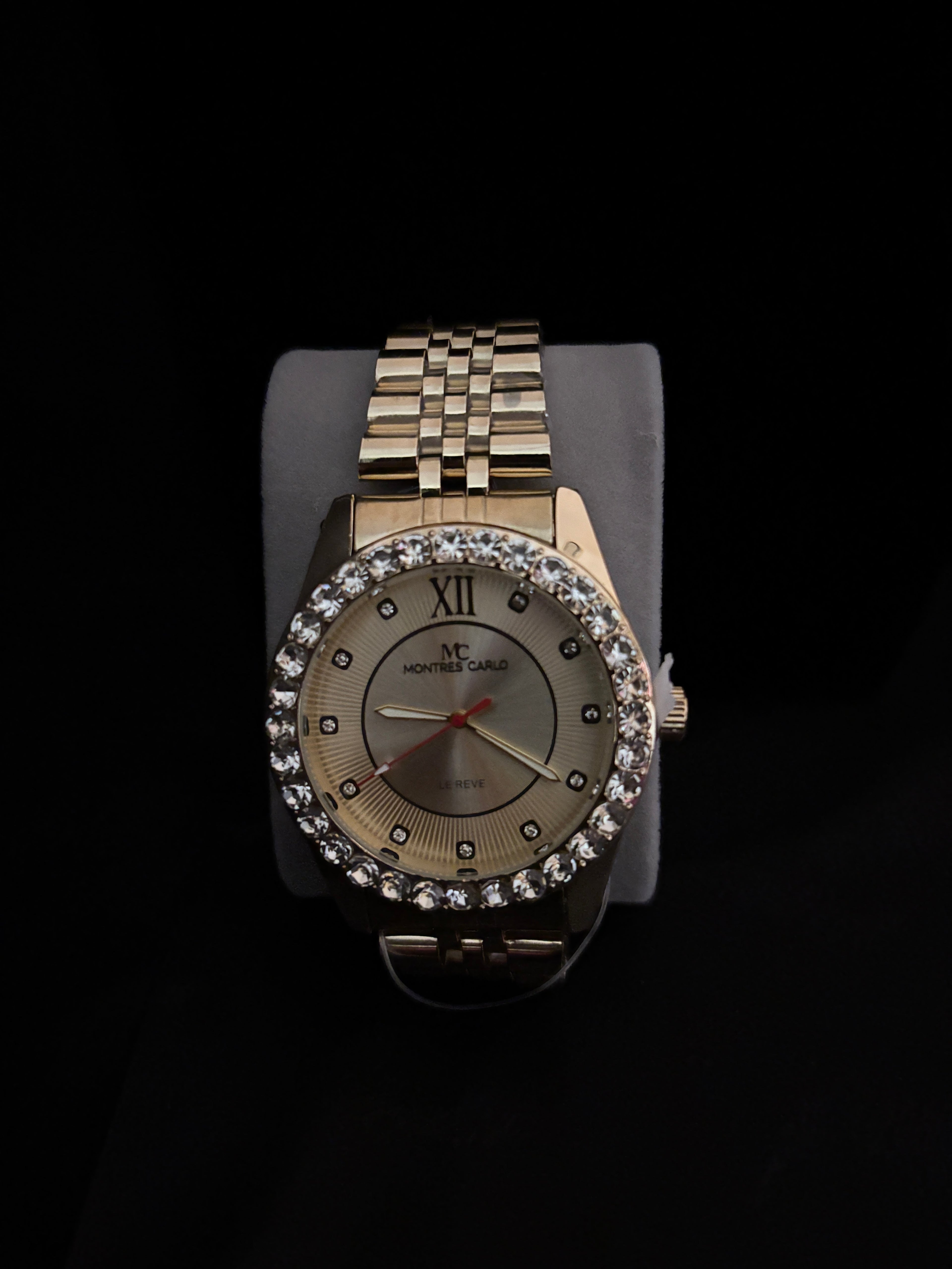 W3- Gold CZ Face Watch